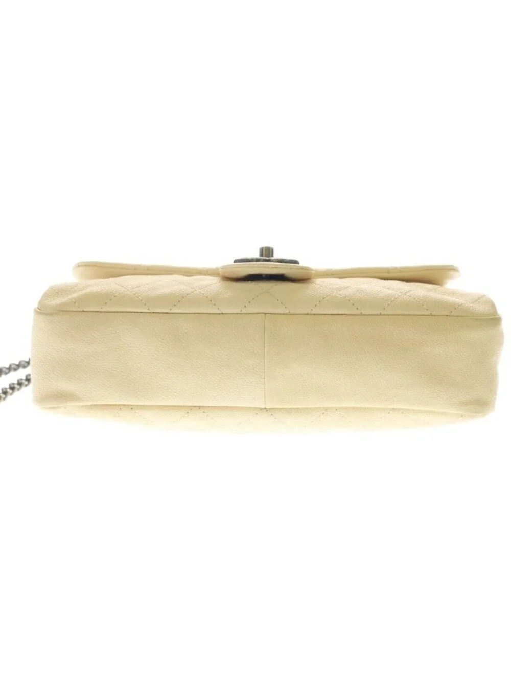 Chanel Quilted in the Mix Chain Shoulder Bag Beige Caviar Leather